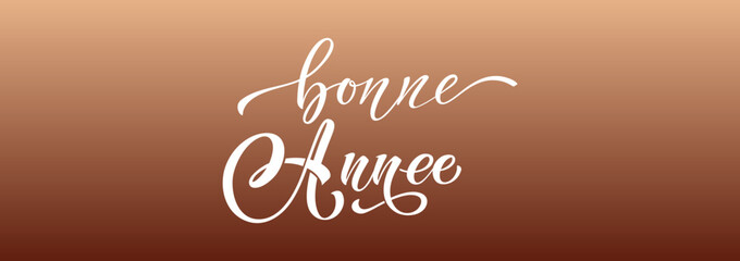 Bonee Annee and Joyeux noel. Merry Christmas card template with greetings in French.