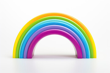 3d colorful rainbow isolated on a white background - Powered by Adobe