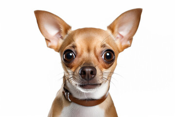 Obraz premium Adorable dog head isolated on white background. A delightful canine companion capturing charm and sweetness in every furry detail. Ai generated