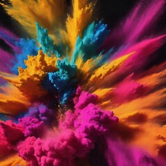 Obraz na płótnie Canvas Explosive Harmony of Colors, The Ultimate Color Explosion, A Burst of Palettes