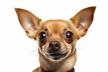 Obraz premium Adorable dog head isolated on white background. A delightful canine companion capturing charm and sweetness in every furry detail. Ai generated