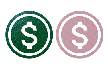 dollar icon symbol red and green