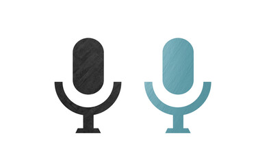 Microphone podcast icon symbol gray and blue