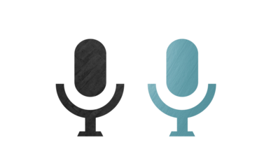 Microphone podcast icon symbol gray and blue