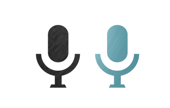 Microphone podcast icon symbol gray and blue