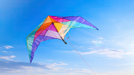 colorful kite flying in the blue sky