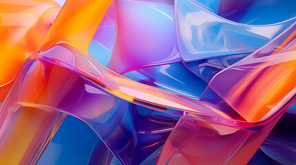 playful 3D abstraction modern vibrant glass captivating