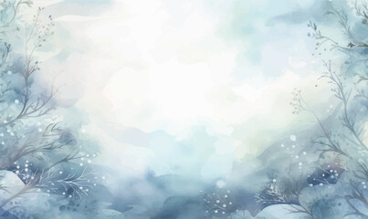 abstract winter watercolor blue background