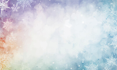 abstract winter watercolor background with space