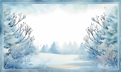 watercolor winter forest background