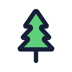 pine tree flat line icon
