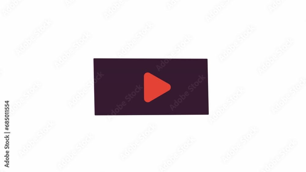 Poster technology screen with swiping video line 2d object animation. sliding touchscreen flat color cartoo