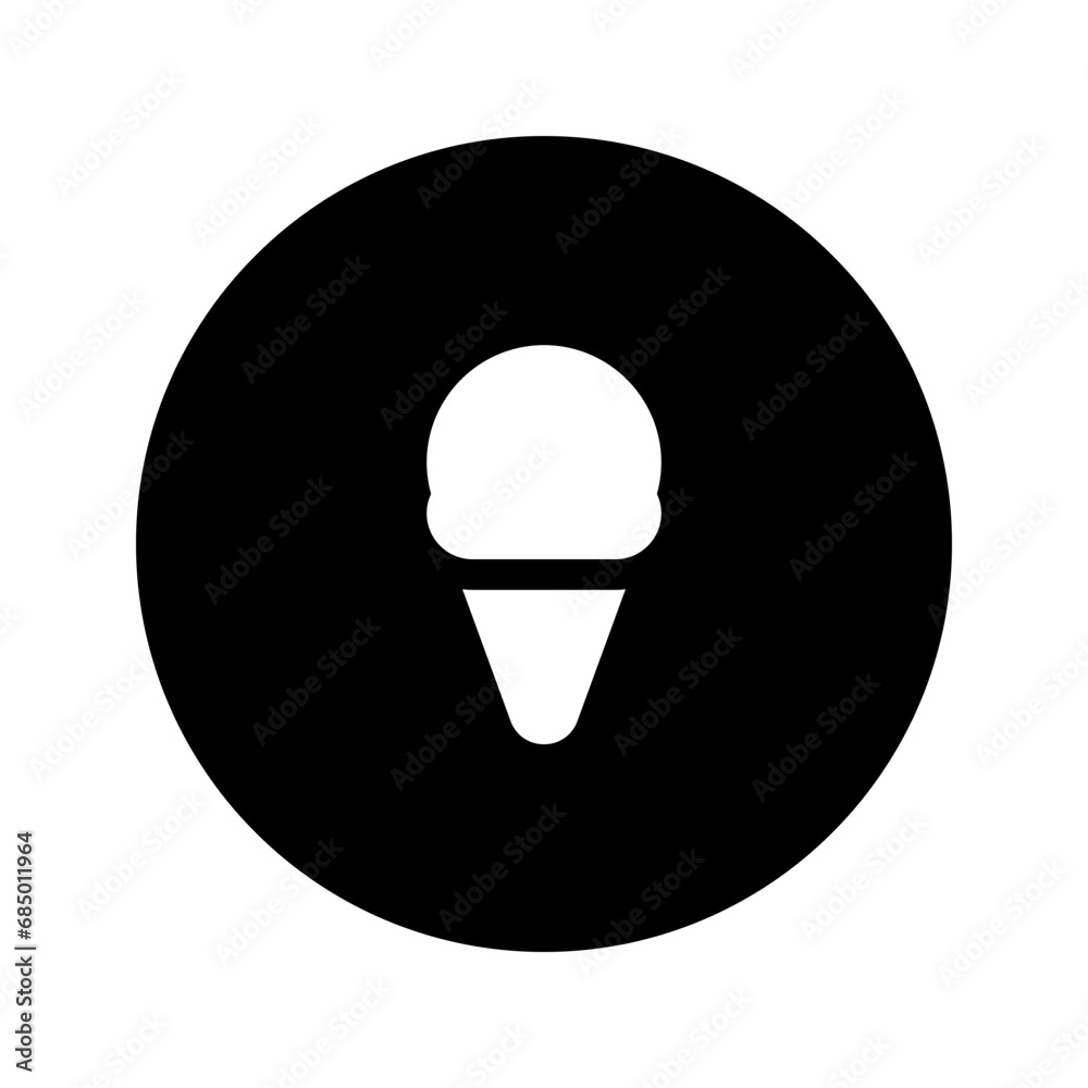 Poster ice cream cone glyph circular icon