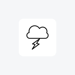 Thunderstorm, Weather, Lightning,Line Icon, Outline icon, vector icon, pixel perfect icon