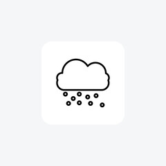 Snow, falling, winter, cold, precipitation, flakes, weather, frost, chilly Line Icon, Outline icon, vector icon, pixel perfect icon