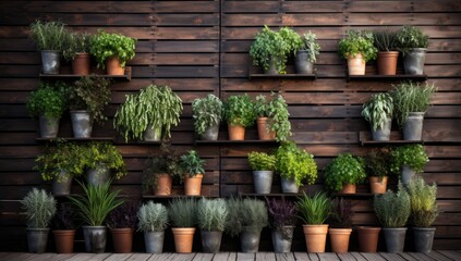 hanging plants create a vertical garden