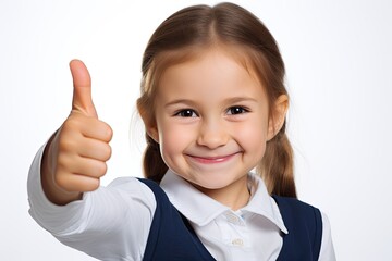 little kid giving the thumbs up - closeup portrait