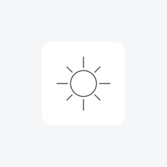 Sun, Solar, Star, Astronomy, Daylight, thin line icon, grey outline icon, pixel perfect icon