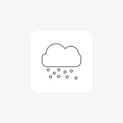 Snow, falling, winter, cold, precipitation, flakes thin line icon, grey outline icon, pixel perfect icon