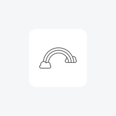 Rainbow, colors, spectrum, light, refraction thin line icon, grey outline icon, pixel perfect icon