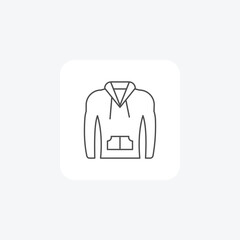 Raincoat, Waterproof attire, Weather protection, thin line icon, grey outline icon, pixel perfect icon