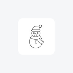 Snowman, Winter, Frost, Playful, thin line icon, grey outline icon, pixel perfect icon