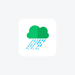 Rain, Rainfall, Weather, icon isolated on white background vector illustration Pixel perfec