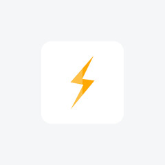 Lightning, Atmospheric Discharge,  flat color icon, pixel perfect icon
