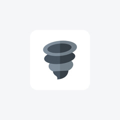 Tornado, Cyclone, Whirlwind,  flat color icon, pixel perfect icon