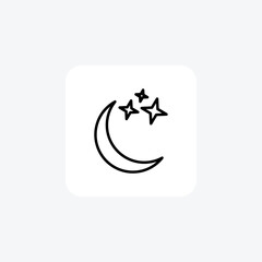 Moon, Celestial Body, Lunar,icon isolated on white background vector illustration Pixel perfect