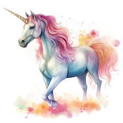 Drawing cartoon unicorn Illustration, Generative Ai