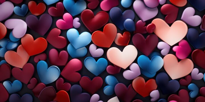 Abstract background full of Valentine's day hearts