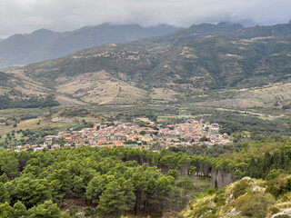Panoramic view of Careri, a Calabrian town at the foot of Aspromonte