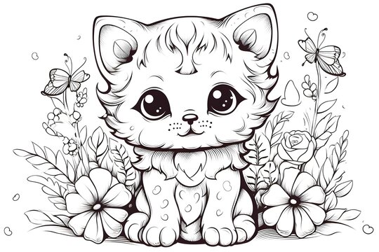 Toon cat coloring page