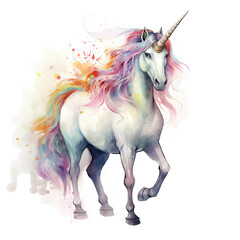 Drawing cartoon unicorn Illustration, Generative Ai