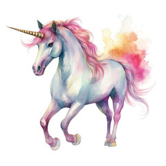 Fototapeta premium Drawing cartoon unicorn Illustration, Generative Ai