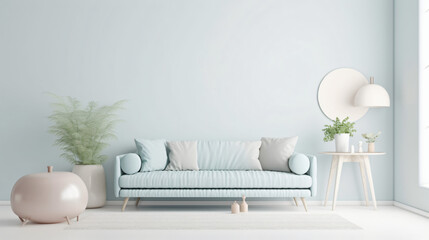 Pastel sofa in living room