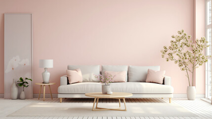 Fototapeta na wymiar Pastel sofa in living room