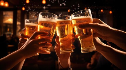 celebration light beer drink cheers light beers illustration background pub, male adult, toast friendship celebration light beer drink cheers light beers - Powered by Adobe