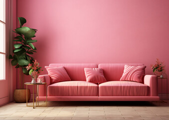 Pink Sofa in living room
