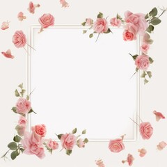 Fototapeta na wymiar rose frame template for free, royalty free