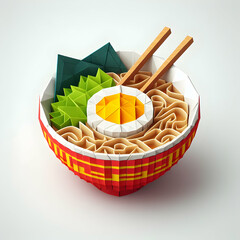 Fototapeta premium Origami Style Ramen Soup
