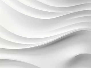 Fotobehang white geometric 3D abstract background with waves. Creative Architectural Concept © Iryna