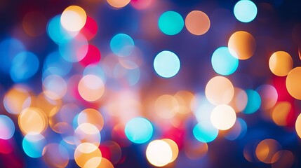 Colorful and festive Christmas lights with bokeh effect in red, green and blue hues