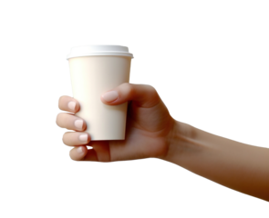 a coffee cup stacked in the hands of two women