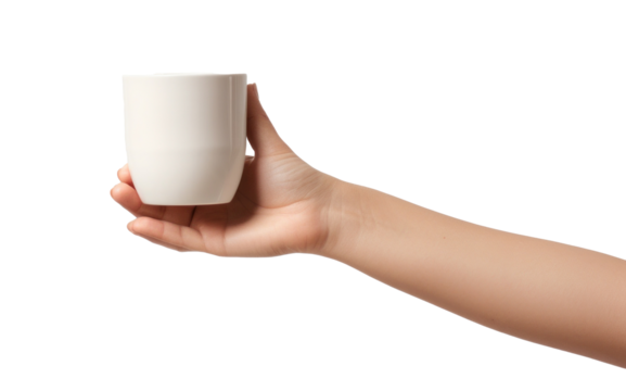 a coffee cup stacked in the hands of two women