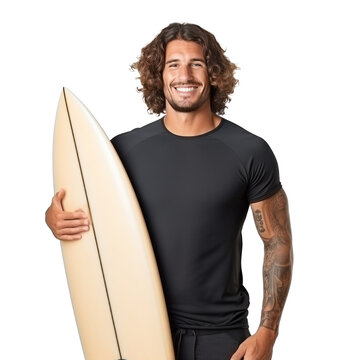 handsome surfer isolated