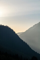 Mountainous area covered with forest. Black Sea forests. Shot in Rize Turkey