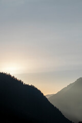 Mountainous area covered with forest. Black Sea forests. Shot in Rize Turkey