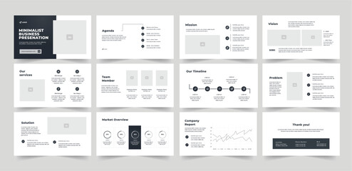Business presentation template Modern business PowerPoint presentation slides template design.  - obrazy, fototapety, plakaty